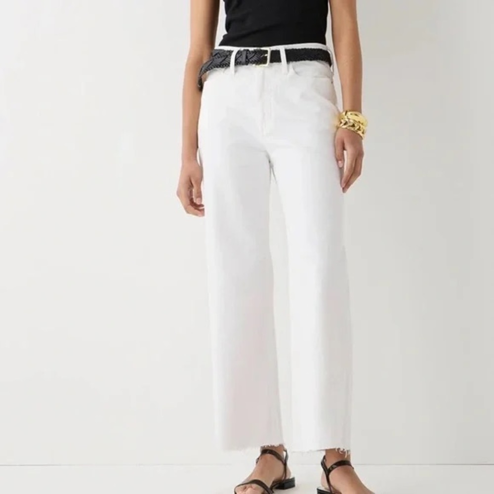 NWT J CREW Slim Wild Leg Jean White Wash 26T BP462!!